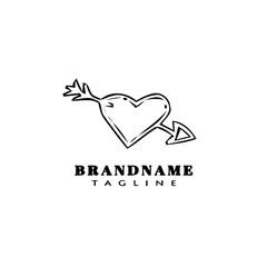 arrow through logo icon design template cartoon vector illustration