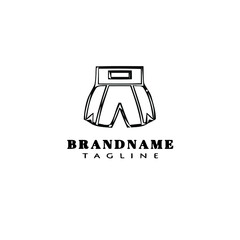 boxer shorts logo cartoon design template icon black isolated vector illustration