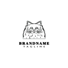 cat logo design icon template black isolated vector illustration