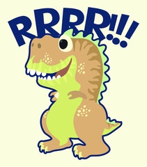 cute little roaring tyrannosaur rex