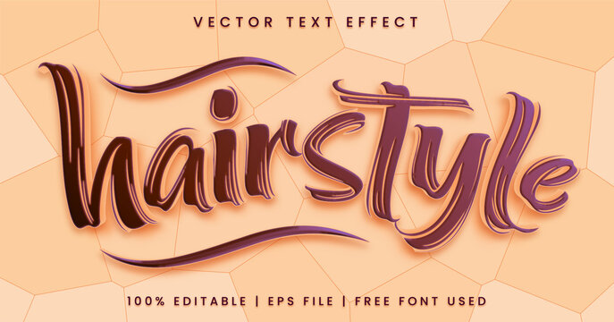 Hairstyle text, editable text effect style template