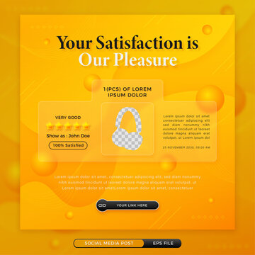 Concept of customer feedback for social media template with abstract background