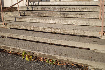 The steps of the porch of a residential building close-up