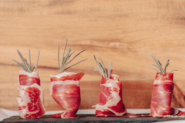 Typical Spanish leg of acorn-fed Serrano ham.