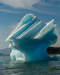 Beautiful large iceberg calved from glaciers in Alaska, USA.