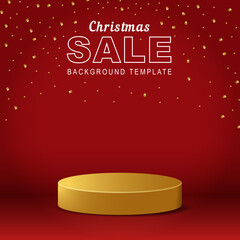 Merry christmas sale promotion with product display podium