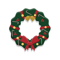 Christmas Wreath in Flat Design
