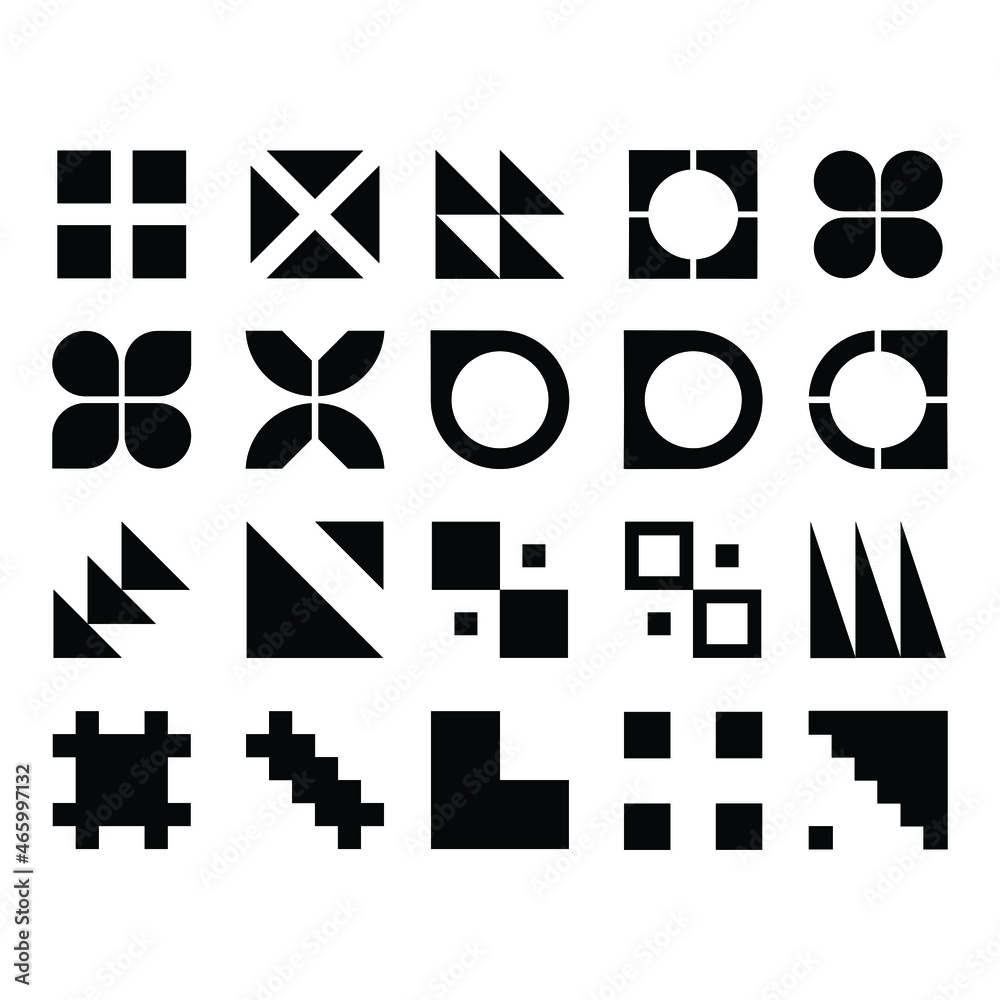 Poster an abstract element vector collection for decoration random shape of icon elements to create any des