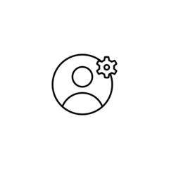 user profile settings single icon line style graphic design vector