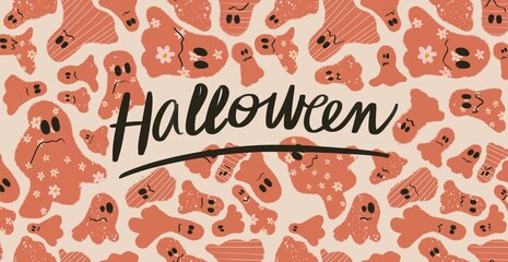 Halloween ghost Facebook cover  
