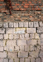 Old brick wall, old texture of stone blocks closeup