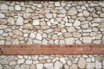 Old brick wall, old texture of stone blocks closeup