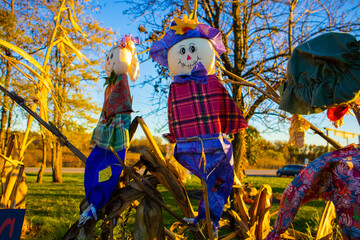 happy halloween scarecrow farm