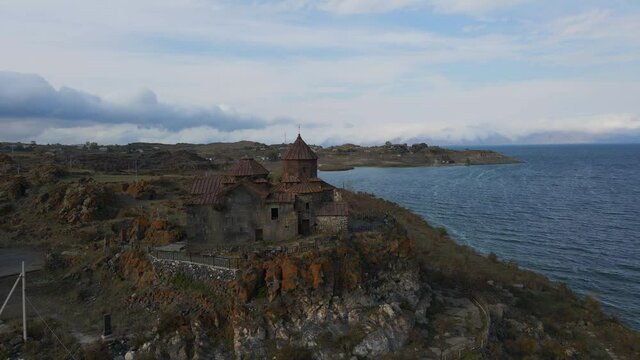 Ayrivank Monastery by Sevan Lake in Armenia, Aerial View