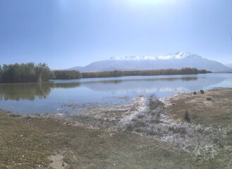 lake and mountains