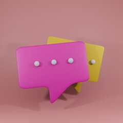 3d rendering cartoon talk ballon. Famous inflated icon to conversation, speechs any type of conversation
