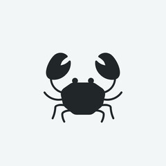 Crab vector icon illustration sign