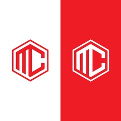 Initial logo vector MC. combined with the hexagon shape of a modern and clean design
