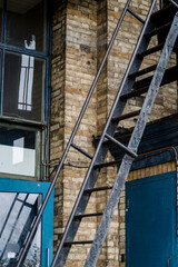 Fire escape ladder Alexandra Palace, London, UK
