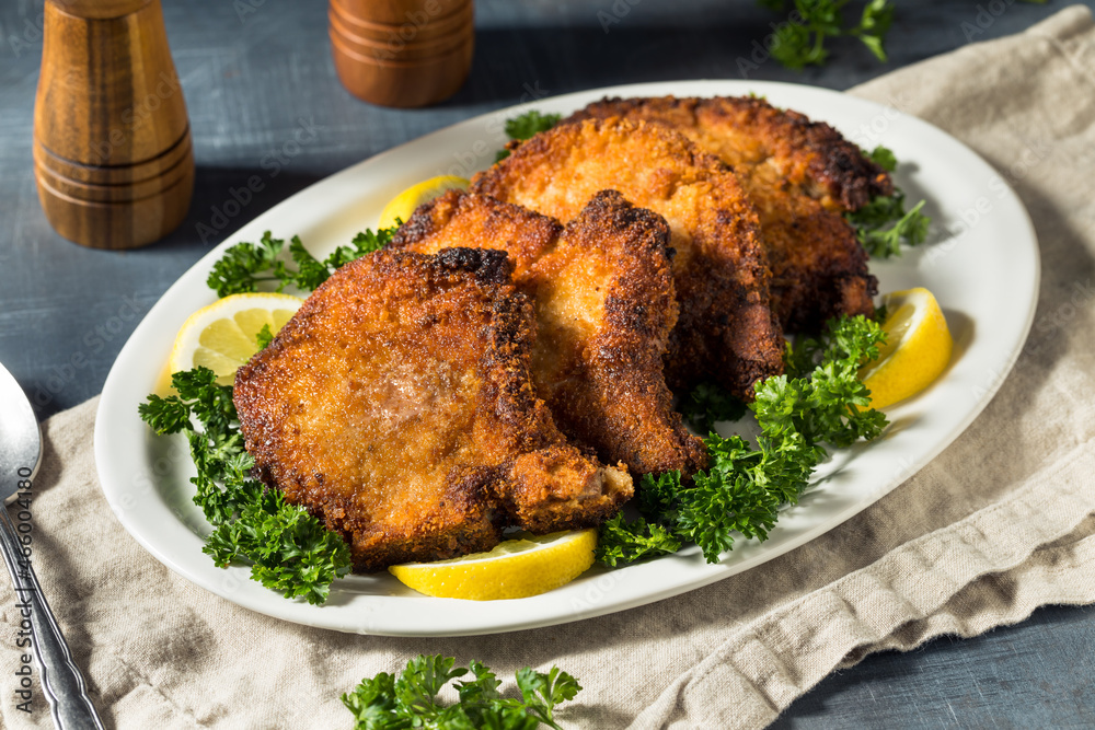 Sticker homemade fried pork chops