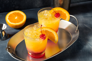 Boozy Cold Tequila Sunrise Cocktail