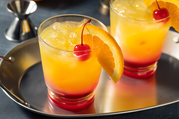 Boozy Cold Tequila Sunrise Cocktail
