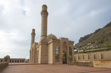 Shiite mosque Bibi-Heybat, cloudy day. Baku, Azerbaijan
