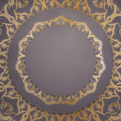 Card in brown color with a mandala gold pattern for your design.