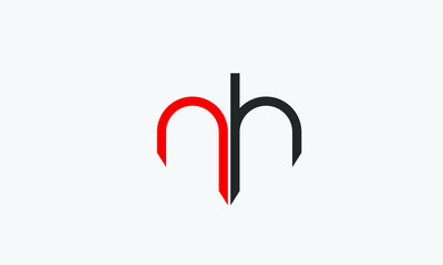 Alphabet NH or HN abstract monogram vector logo template