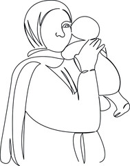 muslim woman with child