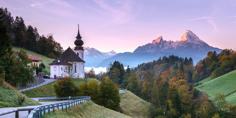 Berchtesgadener Alpenpanorama zum Sonnenaufgang