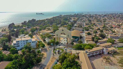 Banjul, the Captial of The Gambia, with a growing population of about 2million people - obrazy, fototapety, plakaty