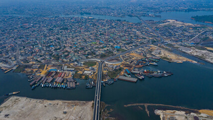 The city of Port Harcourt, located at the southern part of Nigeria 
 - obrazy, fototapety, plakaty