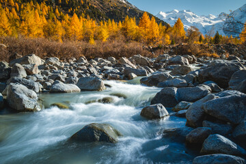 Morteratsch Glacier in Autumn