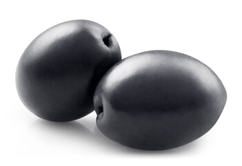 Black olives, isolated on white background