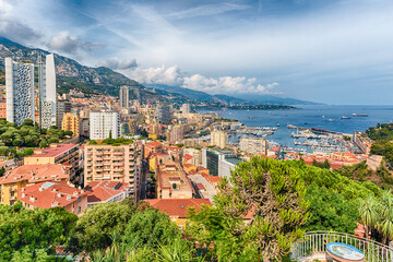 View over La Condamine district and Monte Carlo, Monaco