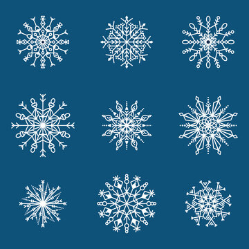 a set of vector snowflakes, openwork. winter elements