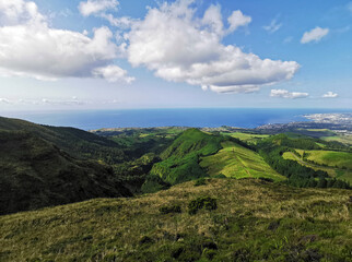 Naklejka premium amazing mountain landscape on azores islands