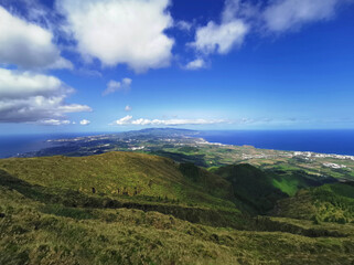 amazing mountain landscape on azores islands