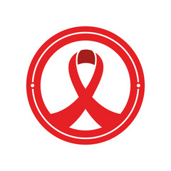 red ribbon in circle