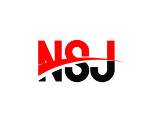 NSJ Letter Initial Logo Design Vector Illustration