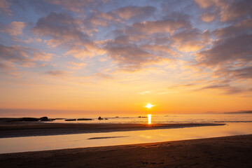 Fototapeta premium Beautiful sunrise at the Caspian Sea.
