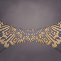 Greeting card in brown with Indian gold ornaments for your brand.