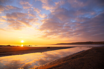Fototapeta na wymiar Beautiful sunrise at the Caspian Sea.