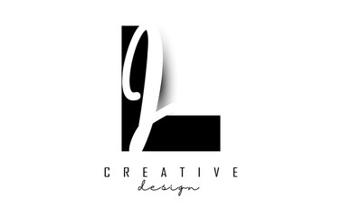 Letters LJ Logo with a minimalist design. Letters L and J with geometric and handwritten typography.