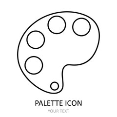 Vector illustration with palette. Linear icon.