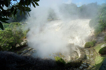 Plakat hot volcanic steam on the azores