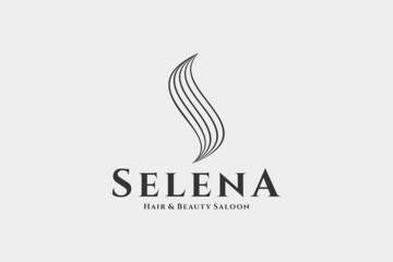 female hair line logo design template , usable logo design for saloon, hair beauty, wedding make up, spa