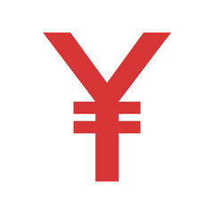 Yen vector icon. Red symbol