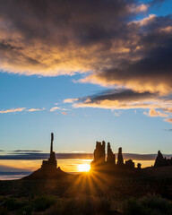 Totem Pole at Sunrise in Monument Valley